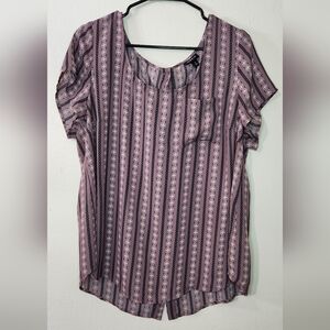 Torrid Mauve and Black Striped Blouse